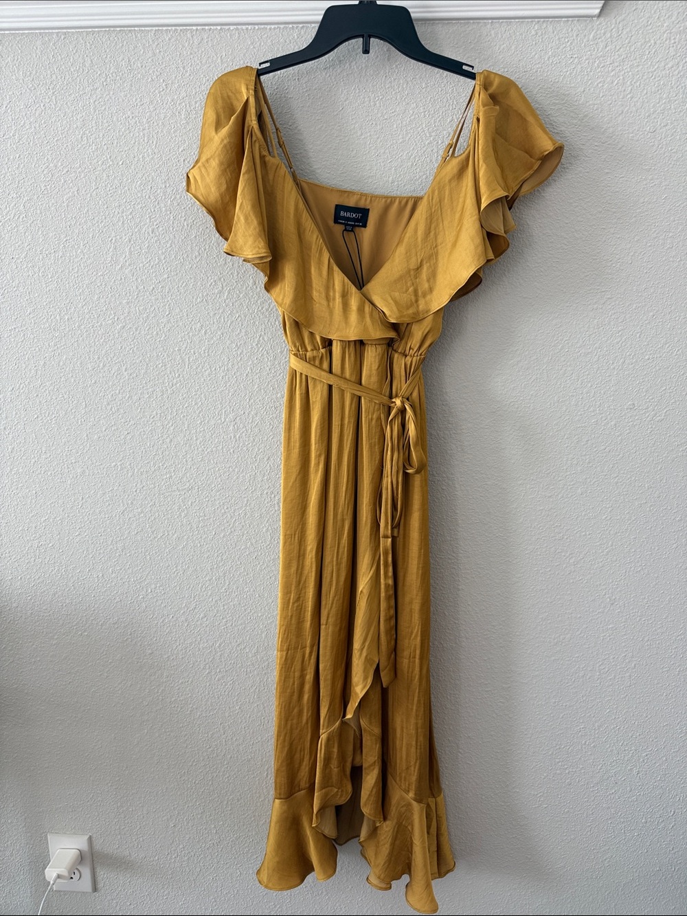 Bardot Ruffle Wrap Dress